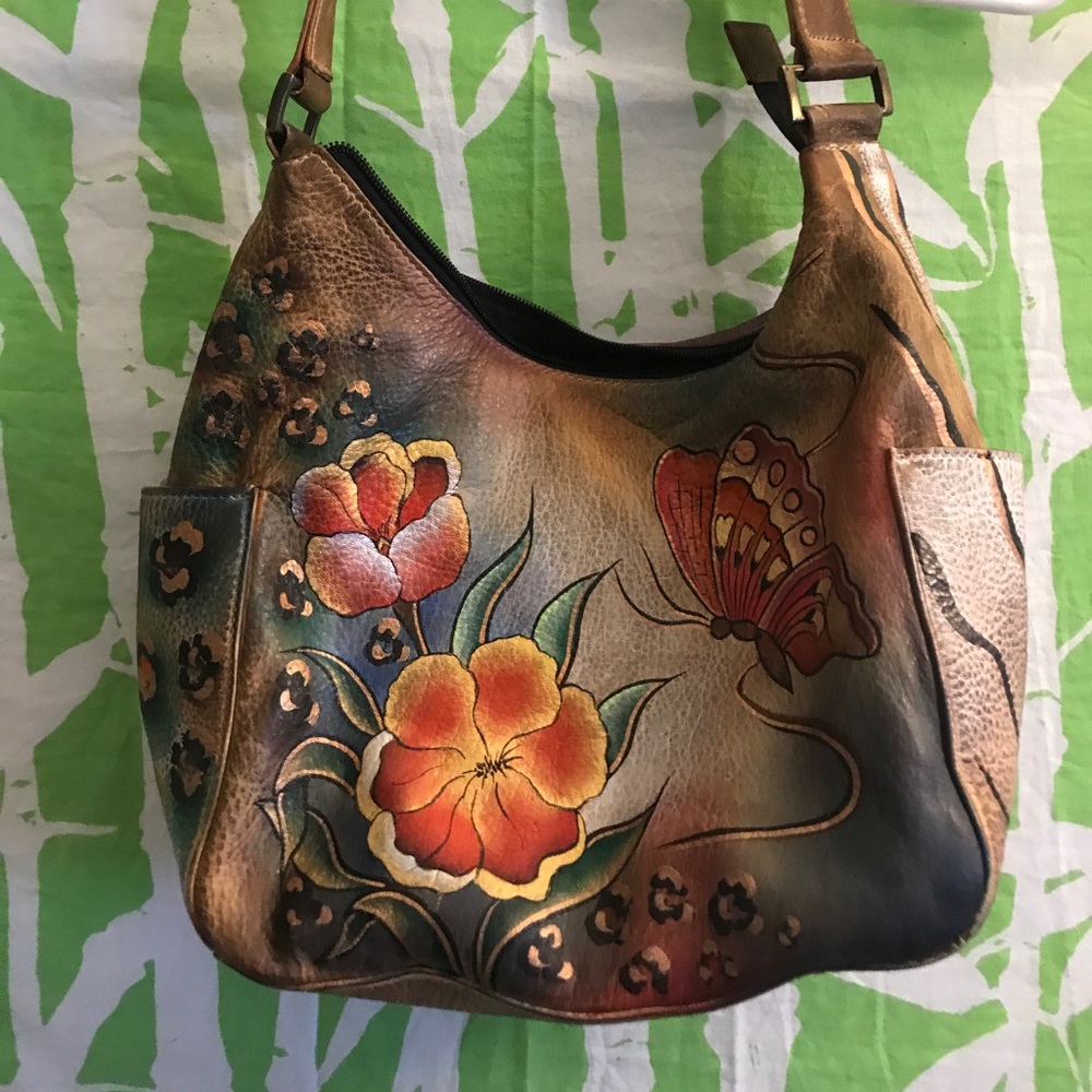 ANUSCHKA Premium Hand Painted Hobo  handbag